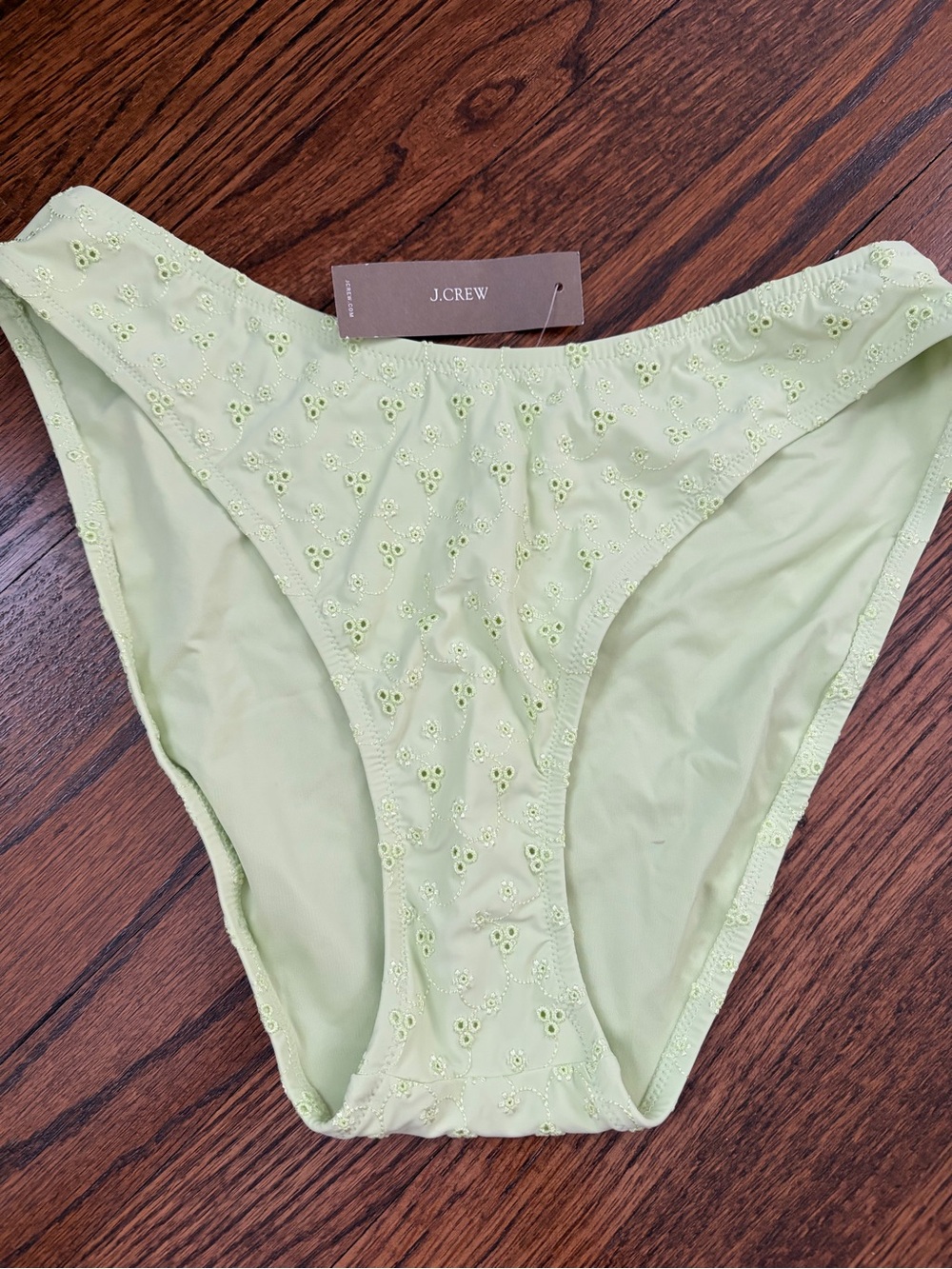 J. Crew Light Lime Eyelet Bikini Bottoms - NWT